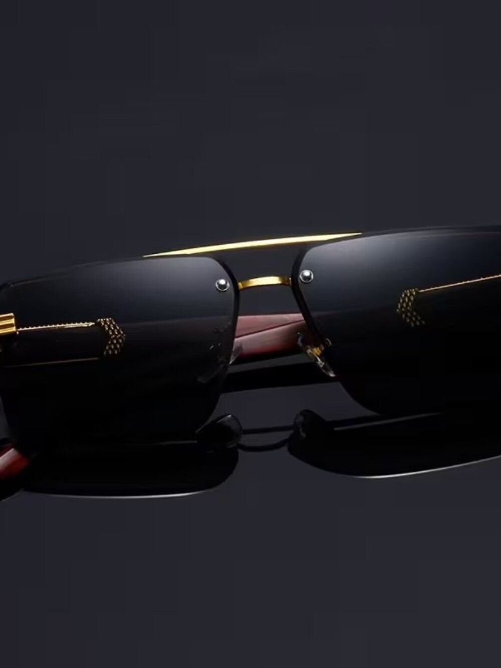 Double Bridge Rimless Sunglasses - Picture 3 of 3